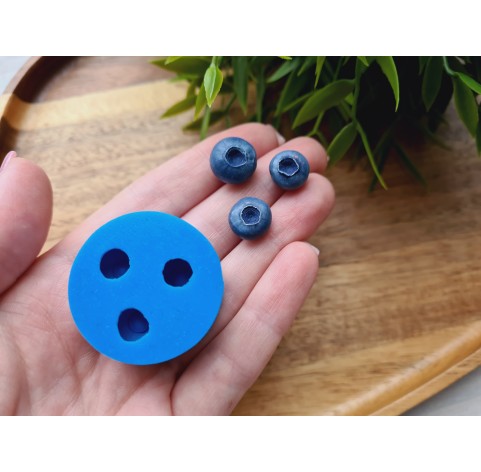 Silicone mold, Blueberry, style 1, 3 elements, ~ Ø 1.1-1.3 cm, H:0.8-1 cm