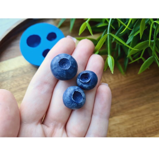 Silicone mold, Blueberry, style 3, 3 elements, ~ Ø 1.4-1.9 cm, H:1-1.1 cm