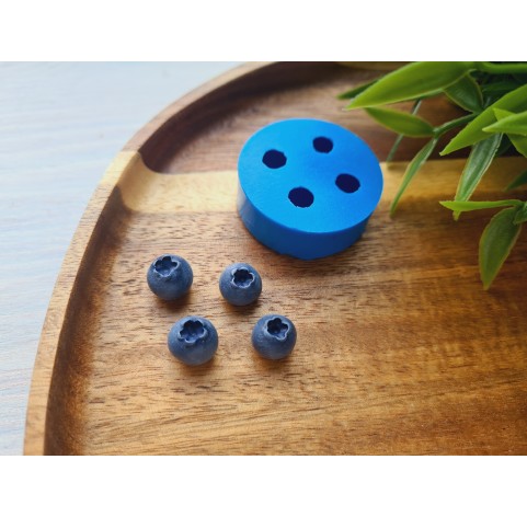 Silicone mold, Blueberry, style 5, 4 elements, ~ Ø 1 cm, H:0.9 cm