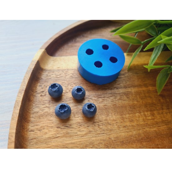 Silicone mold, Blueberry, style 5, 4 elements, ~ Ø 1 cm, H:0.9 cm