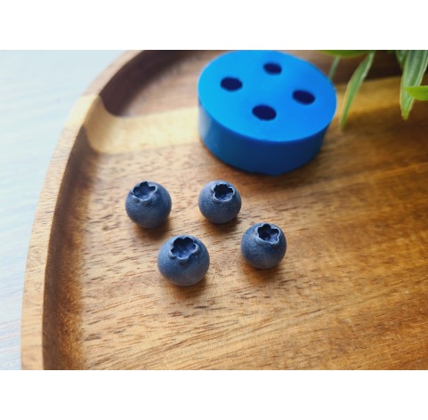 Silicone mold, Blueberry, style 5, 4 elements, ~ Ø 1 cm, H:0.9 cm