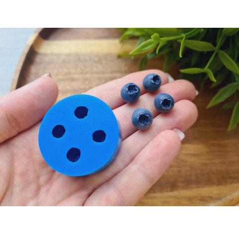 Silicone mold, Blueberry, style 5, 4 elements, ~ Ø 1 cm, H:0.9 cm