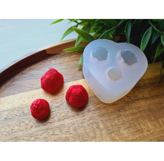 Silicone mold, Strawberry, style 20, 3 elements, ~ Ø 1.5-1.8 cm, H:1.4-1.8 cm