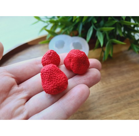 Silicone mold, Strawberry, style 20, 3 elements, ~ Ø 1.5-1.8 cm, H:1.4-1.8 cm