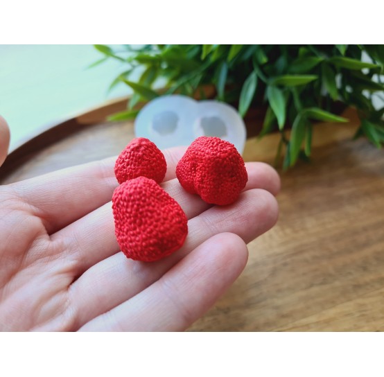 Silicone mold, Strawberry, style 20, 3 elements, ~ Ø 1.5-1.8 cm, H:1.4-1.8 cm