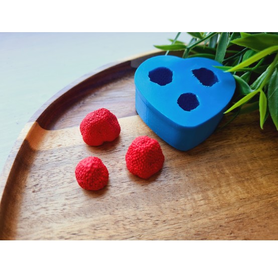 Silicone mold, Strawberry, style 20, 3 elements, ~ Ø 1.5-1.8 cm, H:1.4-1.8 cm