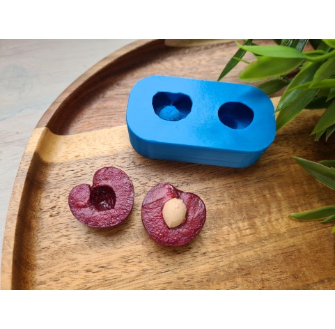 Silicone mold, Cherry, style 2, sliced, ~ 2.2*2.4 cm, H:0.8-1.4 cm