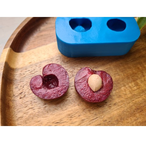 Silicone mold, Cherry, style 2, sliced, ~ 2.2*2.4 cm, H:0.8-1.4 cm