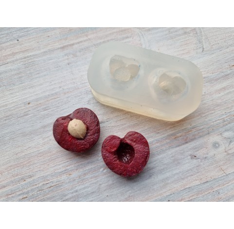 Silicone mold, Cherry, style 2, sliced, ~ 2.2*2.4 cm, H:0.8-1.4 cm