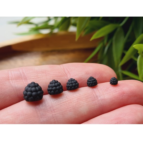 Silicone mold, Blackberry, 1:6-1:12 scale, style 7, 43 elements, ~ Ø 0.3-0.7 cm, H:0.2-0.7 cm