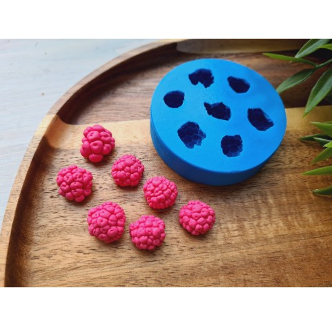 Silicone mold, Raspberry, style 15, 7 elements, ~ Ø 1.3-1.7 cm, H:1-1.2 cm