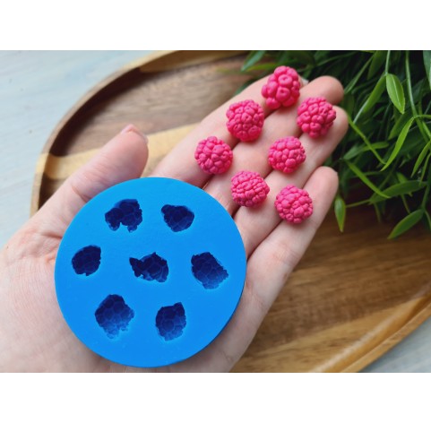 Silicone mold, Raspberry, style 15, 7 elements, ~ Ø 1.3-1.7 cm, H:1-1.2 cm