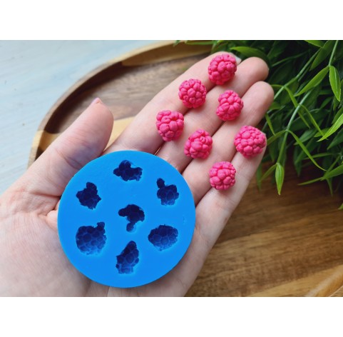 Silicone mold, Raspberry, style 16, 7 elements, ~ Ø 1-1.4 cm, H:1.1-1.3 cm