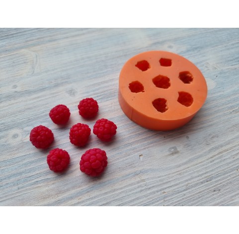 Silicone mold, Raspberry, style 17, 7 elements, ~ Ø 1.5-1.8 cm, H:1.1-1.4 cm