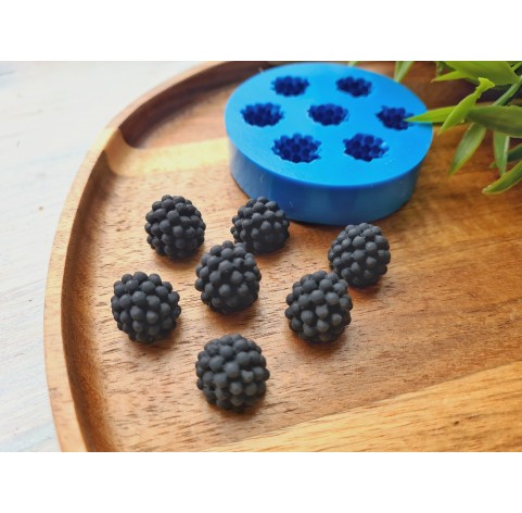 Silicone mold, Blackberry, style, 7 elements, ~ Ø 1.6 cm, H:1.5 cm