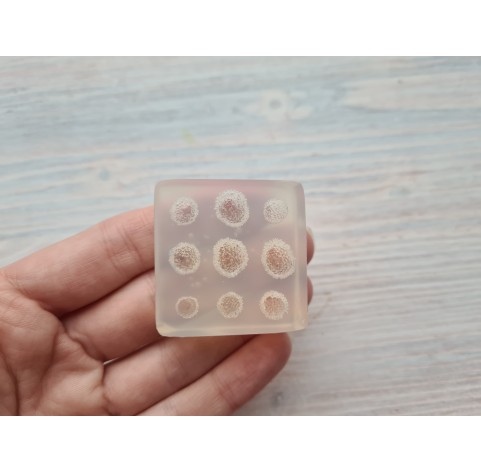 Silicone mold, Strawberry, style 19, wild, 9 elements, ~ Ø 0.5-0.8 cm, H:0.5-0.9 cm