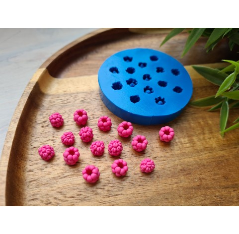 Silicone mold, Raspberry, style 18, mini, 15 elements, ~ Ø 0.5-0.7 cm, H:0.5-0.7 cm