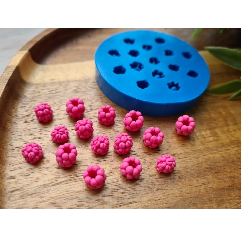 Silicone mold, Raspberry, style 18, mini, 15 elements, ~ Ø 0.5-0.7 cm, H:0.5-0.7 cm