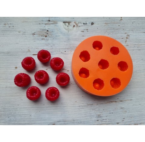 Silicone mold, Raspberry, style 9, inverted, 8 elements, ~ Ø 1.8 cm, H:1.6 cm