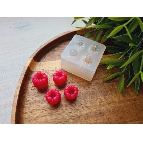 Silicone mold, Raspberry, style 19, inverted, 4 elements, ~ Ø 1.4-1.6 cm, H:1.2-1.7 cm