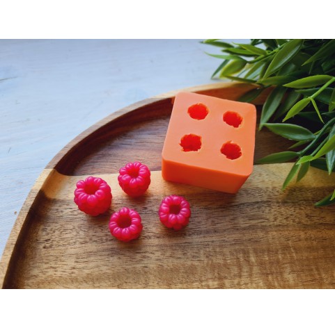 Silicone mold, Raspberry, style 19, inverted, 4 elements, ~ Ø 1.4-1.6 cm, H:1.2-1.7 cm