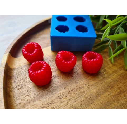 Silicone mold, Raspberry, style 9, inverted, 4 elements, ~ Ø 1.8 cm, H:1.6 cm