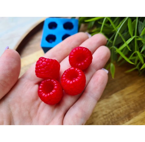 Silicone mold, Raspberry, style 9, inverted, 4 elements, ~ Ø 1.8 cm, H:1.6 cm