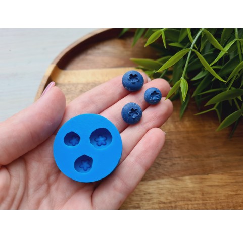 Silicone mold, Blueberry, style 8, 3 elements, ~ Ø 1-1.3 cm, H:0.6-0.7 cm