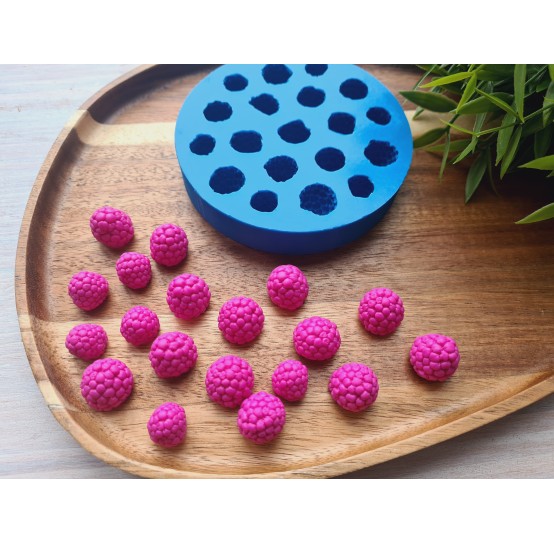 Silicone mold, Raspberry, style 10, 19 elements, ~ Ø 1.3-1.7 cm, H:1.3-1.5 cm