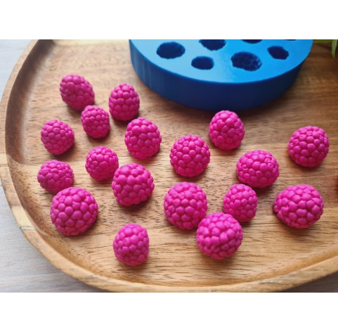 Silicone mold, Raspberry, style 10, 19 elements, ~ Ø 1.3-1.7 cm, H:1.3-1.5 cm