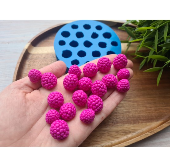 Silicone mold, Raspberry, style 10, 19 elements, ~ Ø 1.3-1.7 cm, H:1.3-1.5 cm