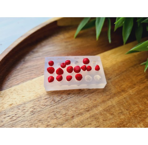 Silicone mold, Cherry, style 10, miniature 1:6, 10 elements, ~ Ø 0.3-0.5 cm, H:0.2-0.4 cm