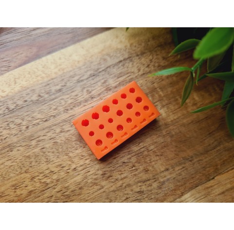 Silicone mold, Berries mix, style 5, strawberry, cherry, mini, 24 elements, ~ Ø 0.3-0.4 cm, H:0.3-0.4 cm