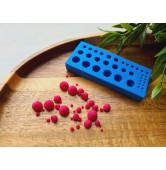 Silicone mold, Raspberry, 1:6-1:12 scale,  style 24, 35 elements, ~ Ø 0.1-0.6 cm, H:0.1-0.6 cm