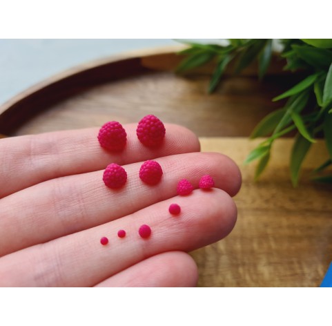 Silicone mold, Raspberry, 1:6-1:12 scale,  style 24, 35 elements, ~ Ø 0.1-0.6 cm, H:0.1-0.6 cm