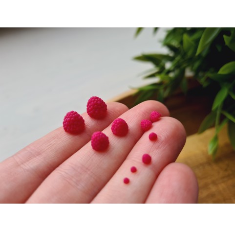 Silicone mold, Raspberry, 1:6-1:12 scale,  style 24, 35 elements, ~ Ø 0.1-0.6 cm, H:0.1-0.6 cm