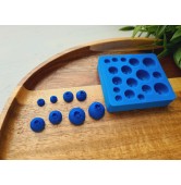 Silicone mold, Blueberry, style 11, 17 elements, ~ Ø 0.3-1.3 cm, H:0.3-0.9 cm