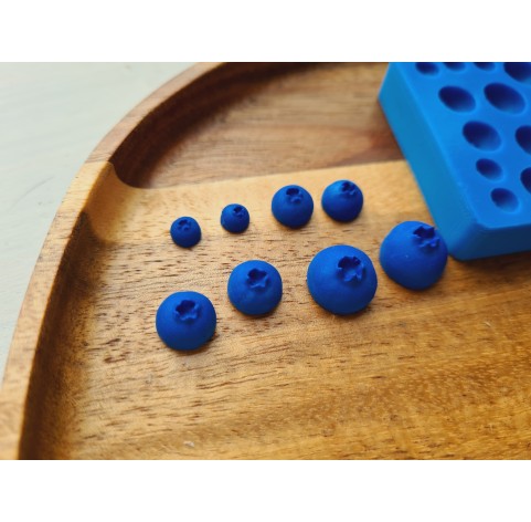 Silicone mold, Blueberry, style 11, 17 elements, ~ Ø 0.3-1.3 cm, H:0.3-0.9 cm