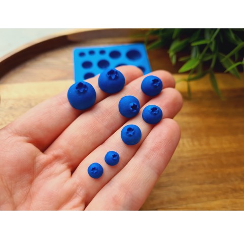 Silicone mold, Blueberry, style 11, 17 elements, ~ Ø 0.3-1.3 cm, H:0.3-0.9 cm