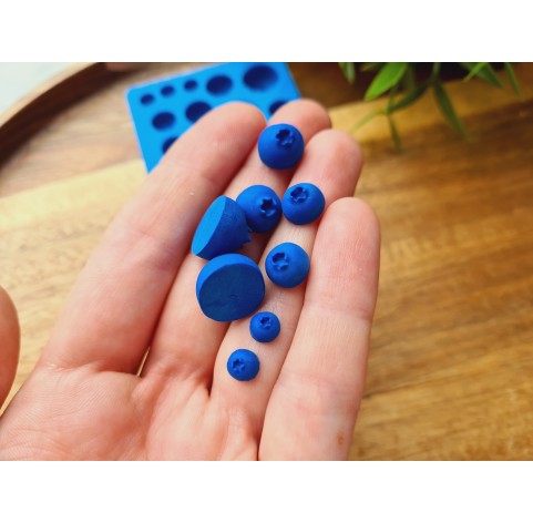 Silicone mold, Blueberry, style 11, 17 elements, ~ Ø 0.3-1.3 cm, H:0.3-0.9 cm