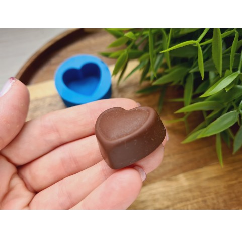 Silicone mold, Chocolate, style 5, heart, ~ 2.6*2.9 cm, H:1.3 cm