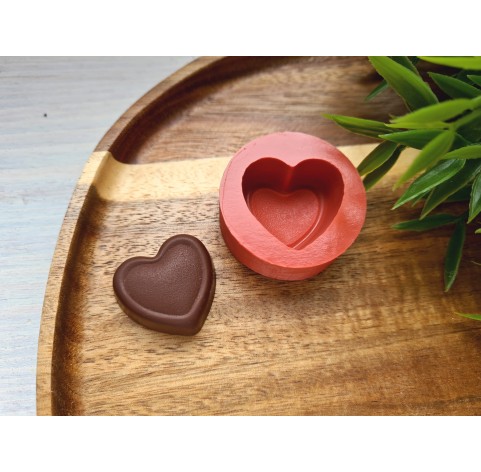 Silicone mold, Chocolate, style 5, heart, ~ 2.6*2.9 cm, H:1.3 cm