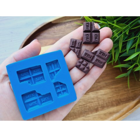 Silicone mold, Chocolate set, style 7, 4 elements, ~ 1.6-2.7*1.2-1.9 cm, H:0.4-0.5 cm