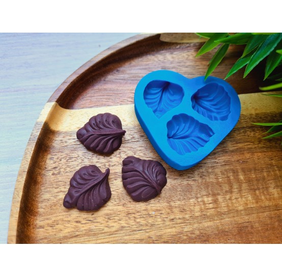 Silicone mold, Chocolate, style 12, leaf, ~ 2.4-2.6*2.1-2.3 cm, H:0.7-0.8 cm