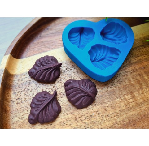 Silicone mold, Chocolate, style 12, leaf, ~ 2.4-2.6*2.1-2.3 cm, H:0.7-0.8 cm