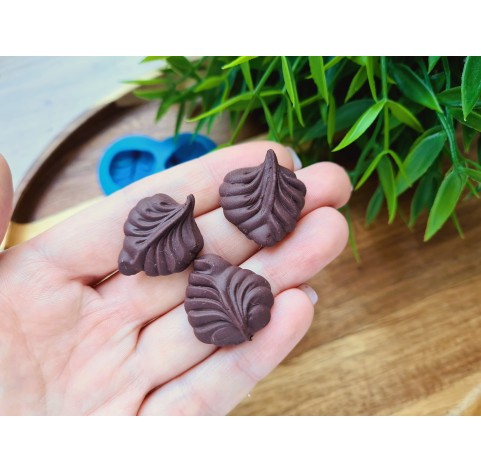 Silicone mold, Chocolate, style 12, leaf, ~ 2.4-2.6*2.1-2.3 cm, H:0.7-0.8 cm