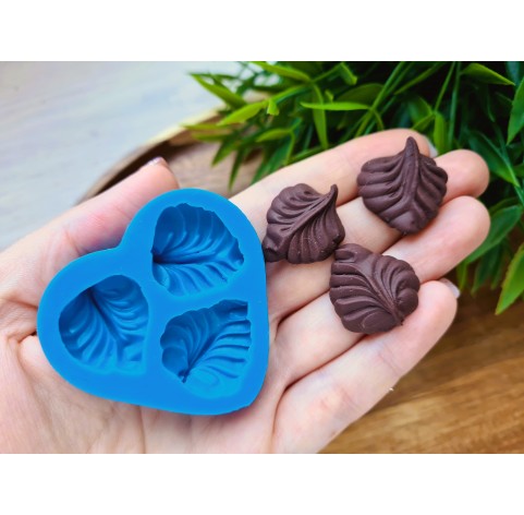 Silicone mold, Chocolate, style 12, leaf, ~ 2.4-2.6*2.1-2.3 cm, H:0.7-0.8 cm