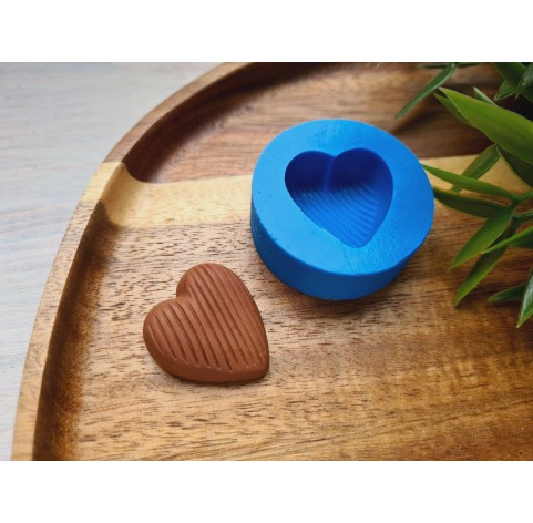 Silicone mold, Chocolate, style 17, heart, ~ 2.4*2.6 cm, H:1 cm