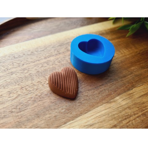 Silicone mold, Chocolate, style 17, heart, ~ 2.4*2.6 cm, H:1 cm