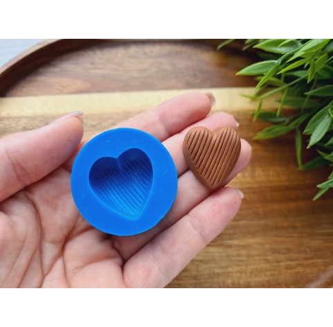 Silicone mold, Chocolate, style 17, heart, ~ 2.4*2.6 cm, H:1 cm